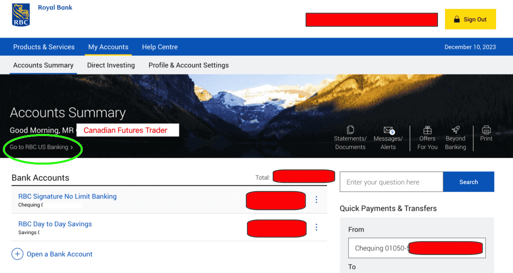 RBC US Dollar accounts for Canadians